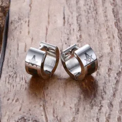 PendientesPendientes pequeños de plata - con signo masónico - unisex
