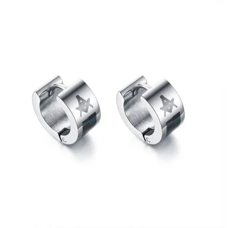 PendientesPendientes pequeños de plata - con signo masónico - unisex