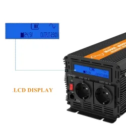 Pure sine wave power converter - remote control - LCD display - solar inverter - DC 24V to AC 220V - 1500W