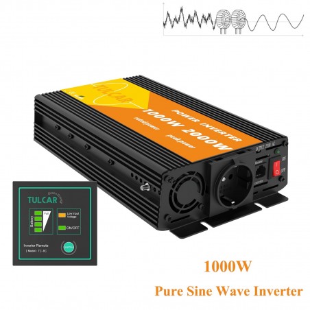 Pure sine wave converter - DC 12V to AC 220V 230V - car power supply - inverter - 1000W
