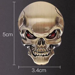 3D skull - metal car / motorcycle sticker - emblem