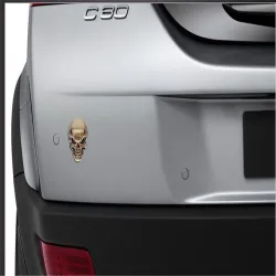 3D skull - metal car / motorcycle sticker - emblem