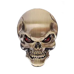 3D skull - metal car / motorcycle sticker - emblem