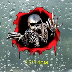 Totenkopf-Finger-Design - Vinyl-Autoaufkleber