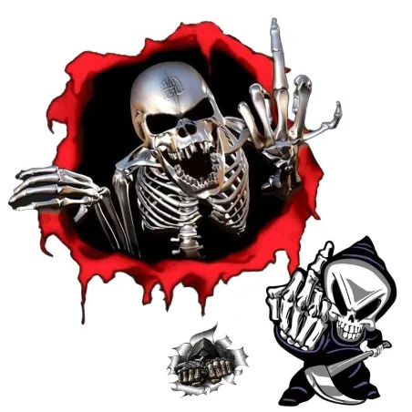 Totenkopf-Finger-Design - Vinyl-Autoaufkleber