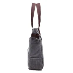 Klassieke canvas tas met bedrukte katHandtassen
