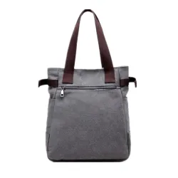 Klassieke canvas tas met bedrukte katHandtassen