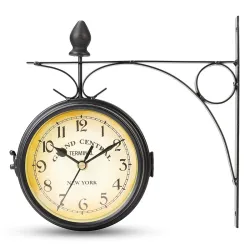 Vintage - Retro - doppelseitige Runduhr - Wandmontage