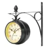Vintage - rétro - horloge ronde double face - murale