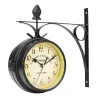 Vintage - retro - double sided round clock - wall mounted