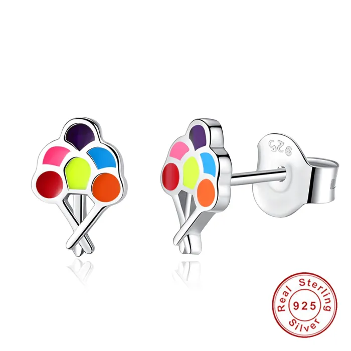 Enamel drawing board - earrings - 925 silver