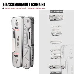 AlicatesROXON S802 Phantom - multi tool - pliers / scissors with replaceable knife / wire cutters