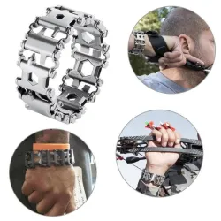 29 in 1 multi tool - stainless steel bracelet - screwdriver / bottle / can opener / allen wrench