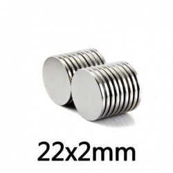 N35 - neodymium magneet - sterke ronde cilinder - 22 * 2 mmN35