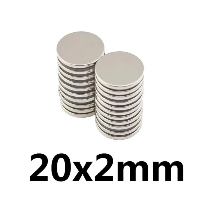 N35 - magnes neodymowy - mocna okrągły dysk - 20*2mmN35