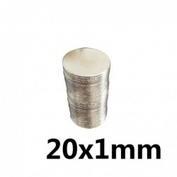N35 - magnes neodymowy - mocny okrągły dysk - 20 * 1 mm
