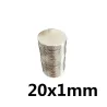 N35 - magnes neodymowy - mocny okrągły dysk - 20 * 1 mmN35