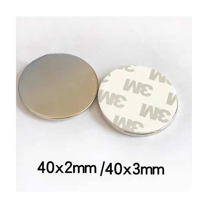 N35 - magnes neodymowy - mocny okrągły krążek - z taśmą dwustronną 3M - 40*2mm / 40*3mmN35