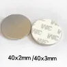 N35 - magnes neodymowy - mocny okrągły krążek - z taśmą dwustronną 3M - 40*2mm / 40*3mmN35