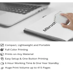 MBrush - handheld mini inkjet printer - for paper / clothes / leather / metal - with ink cartridge