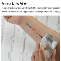 MBrush - handheld mini inkjet printer - for paper / clothes / leather / metal - with ink cartridge