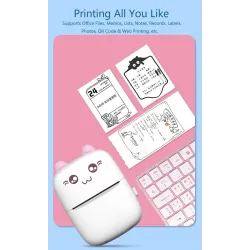 Portable pocket mini printer - thermal - Bluetooth - for pictures / labels - Android / iOS