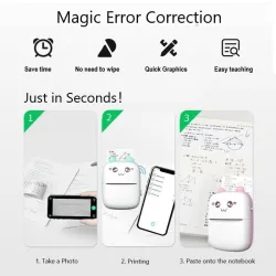 Portable pocket mini printer - thermal - Bluetooth - for pictures / labels - Android / iOS