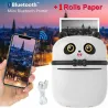 Tragbarer Mini-Thermodrucker - schnelles Drucken - Bluetooth / IOS / Android / Windows - Panda-Form