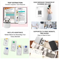 Portable mini thermal printer - fast printing - Bluetooth / IOS / Android / Windows - panda shape