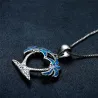 Coconut tree pendant - with blue opal - necklace