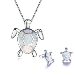 Elegante ketting / oorbellen met zeeschildpad - sieradensetSieradensets