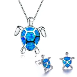 Elegante ketting / oorbellen met zeeschildpad - sieradensetSieradensets