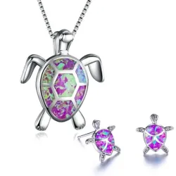 Elegante ketting / oorbellen met zeeschildpad - sieradensetSieradensets