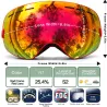Ski goggles - interchangeable lens - double layer - anti-fog - snowboard sunglasses - UV 400
