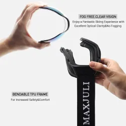 Profesjonalne gogle narciarskie - OTG - przeciwmgielne - dwuwarstwowe soczewki sferyczne - okulary snowboardoweSki glasses