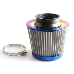 Cold air intake filter - high flow - for racing cars - 3" - 76mm