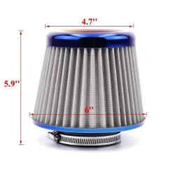 Cold air intake filter - high flow - for racing cars - 3" - 76mm