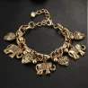 Vintage Armband - mit Elefanten / Perlen / Sicherheitsnadel
