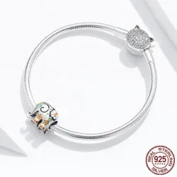 Thailand elephant - colorful enamel - 925 Sterling Silver - charm for bracelet