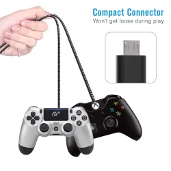 Fast charging cable - data / sync - micro USB / Type-C / ISO - for PS4 / Xbox One Controller - 3m