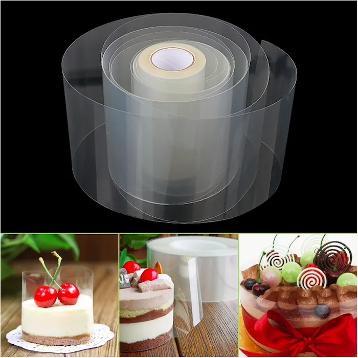 Utensilios para hornearTransparente - membrana de torta lateral - envoltura de plástico - 8cm * 10m / 10cm * 10m