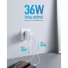 36W - 2 porty PIQ 3.0 - typ C - ładowarka ścienna - ze składaną wtyczkąŁadowarki