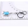 Keychain with turtle - natural crystal stone