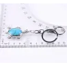 Keychain with turtle - natural crystal stone
