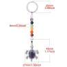 Keychain with turtle - natural stone / colorful beads