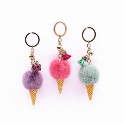 llaveroMetal keychain - with a fluffy ice cream pendant