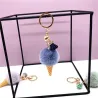 Metal keychain - with a fluffy ice cream pendant