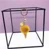 Metal keychain - with a fluffy ice cream pendant