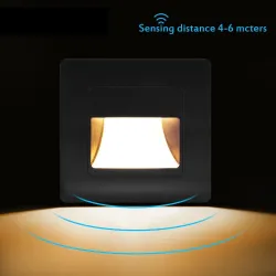 Oświetlenie ścienne / schodowe LED - konstrukcja lampy wpuszczanej - czujnik ruchu PIR - AC85-265VKinkiety