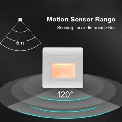 LED wall / stairs light - recessed lamp design - PIR motion sensor - AC85-265V